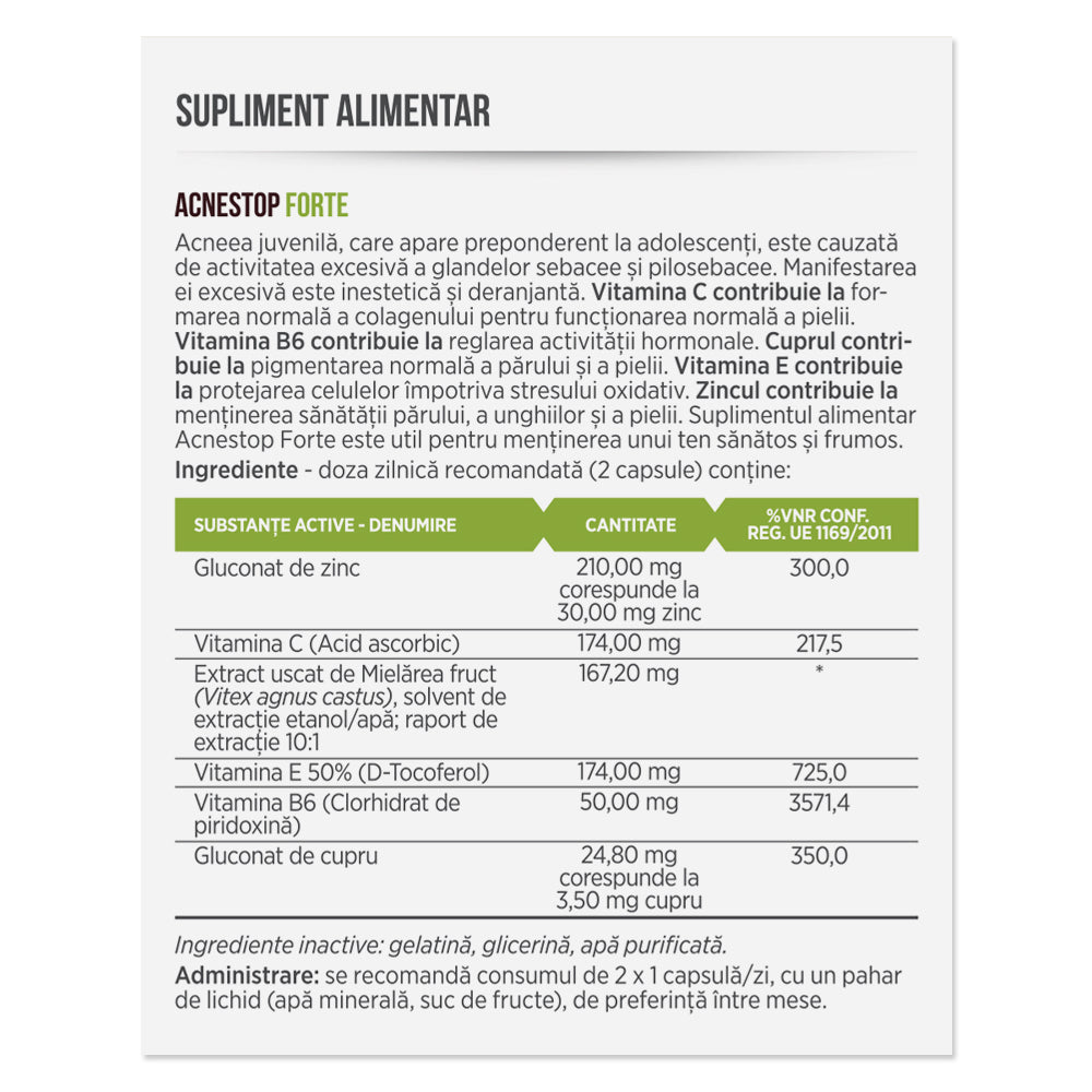 ACNESTOP FORTE, 30 capsule