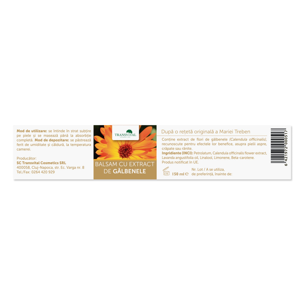 BALSAM CU EXTRACT DE GĂLBENELE, 150ml