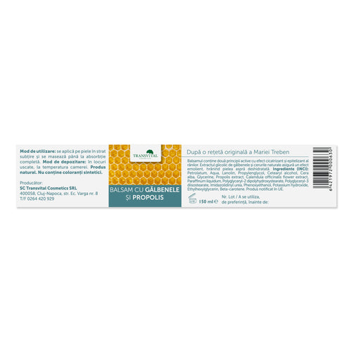 BALSAM CU GĂLBENELE ŞI PROPOLIS, 150ml
