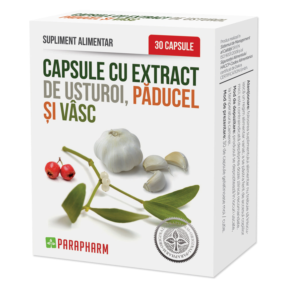 CAPSULE CU USTUROI, PĂDUCEL ȘI VÂSC - PARAPHARM