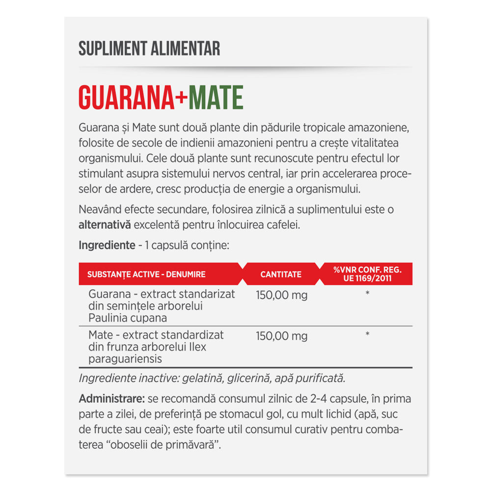 GUARANA + MATE, 30 capsule
