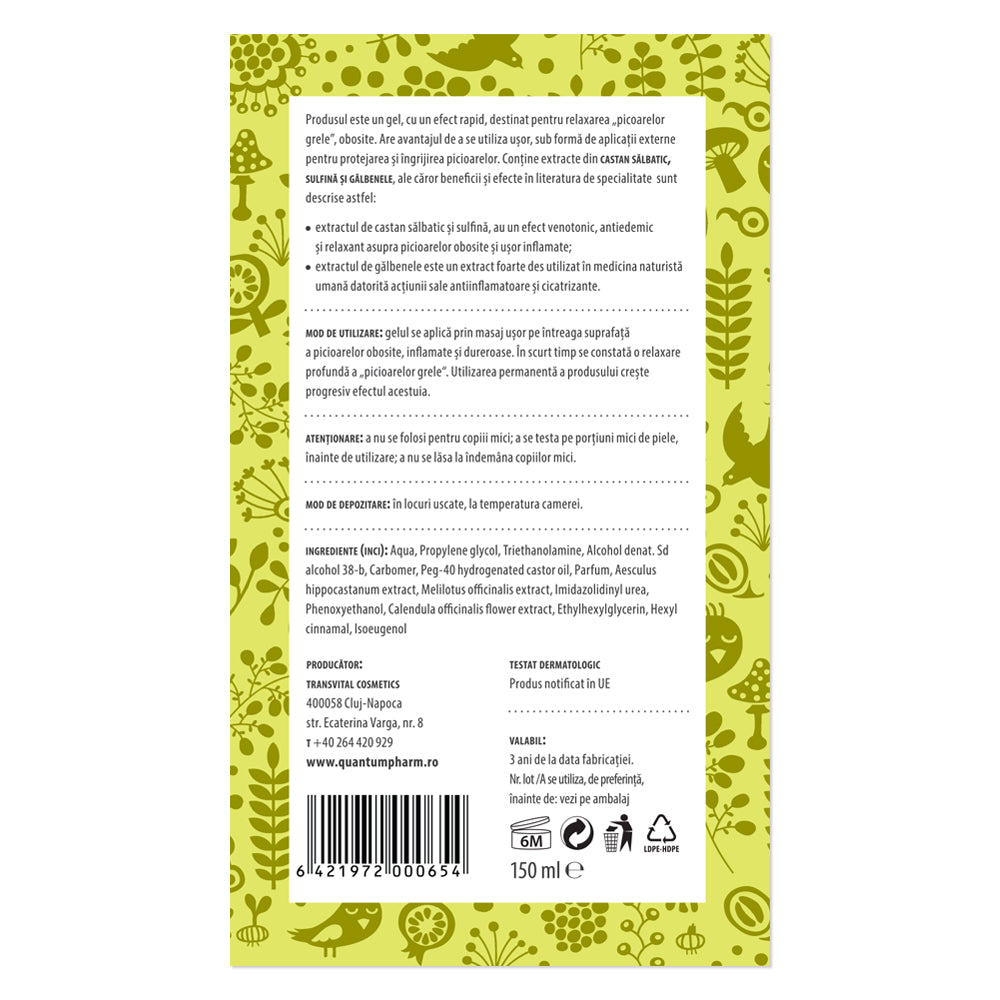 PEDIRELAX GEL RELAXANT PENTRU PICIOARE, 150ml