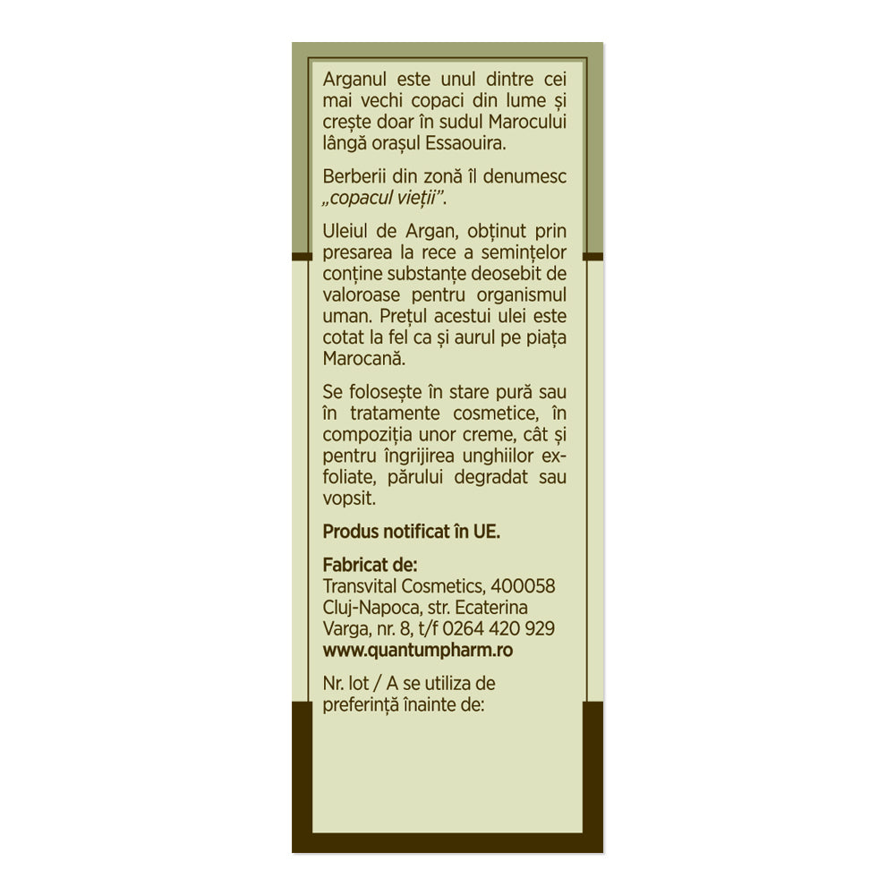 ULEI DE ARGAN VIRGIN, 10ml