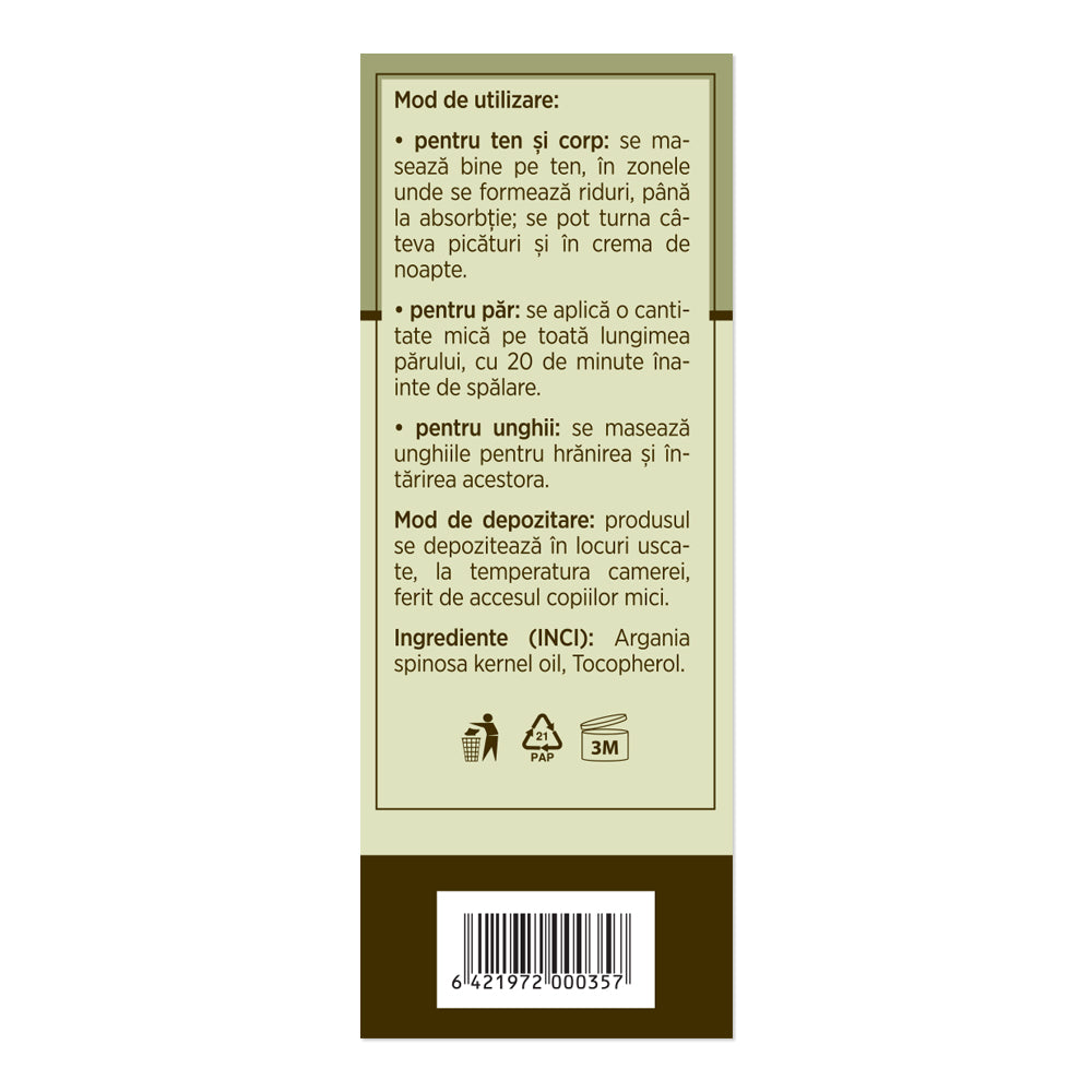 ULEI DE ARGAN VIRGIN, 10ml