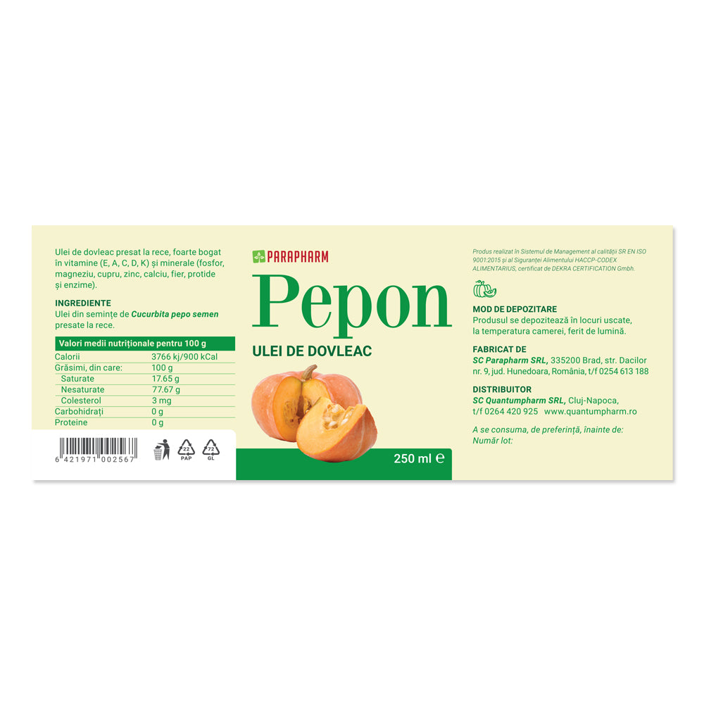 ULEI DE DOVLEAC PEPON, 250ml