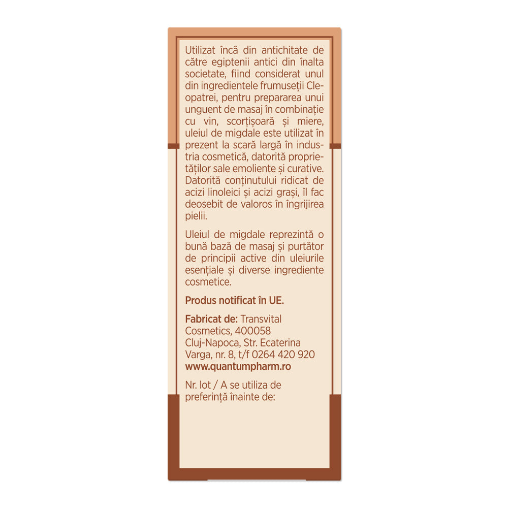 ULEI DE MIGDALE DULCI, 30ml