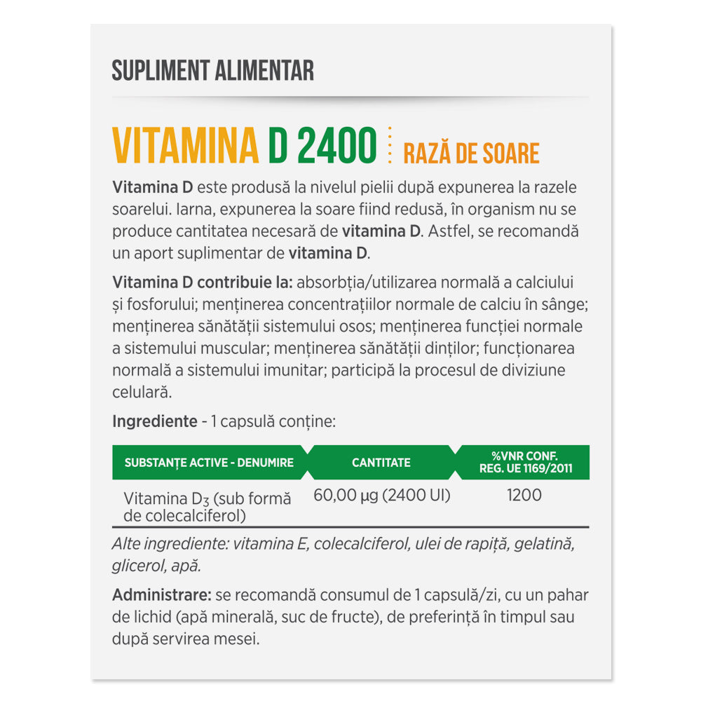 VITAMINA D 2400, 30 capsule